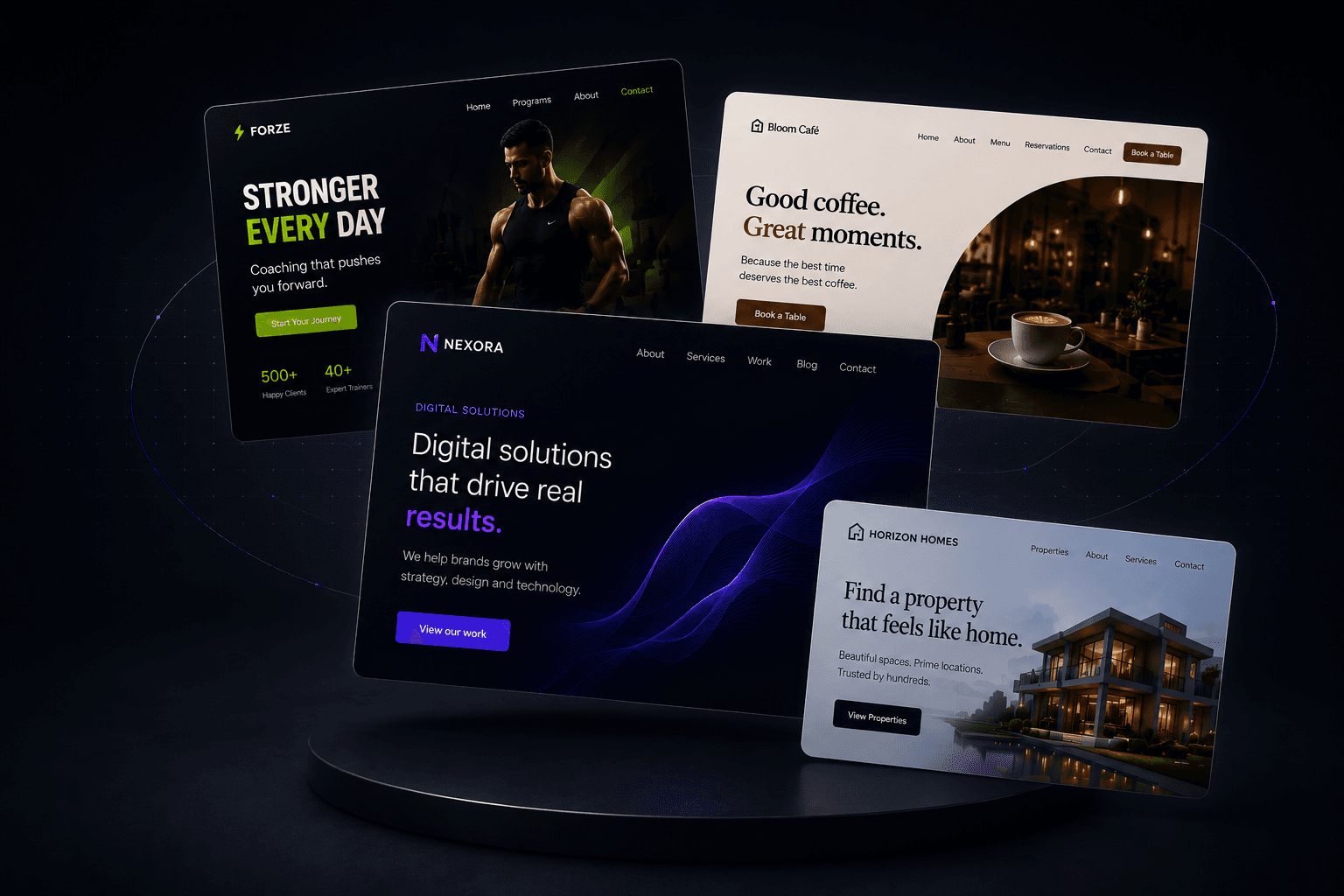 Divera Web — selected work mockups